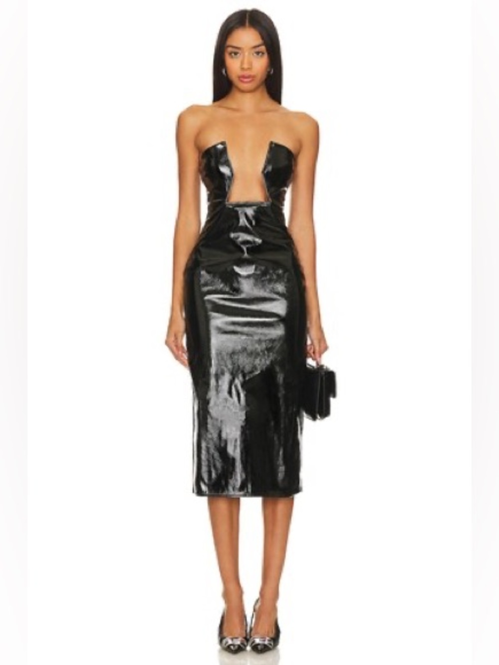 Superdown Julia Faux Patent Leather Dress